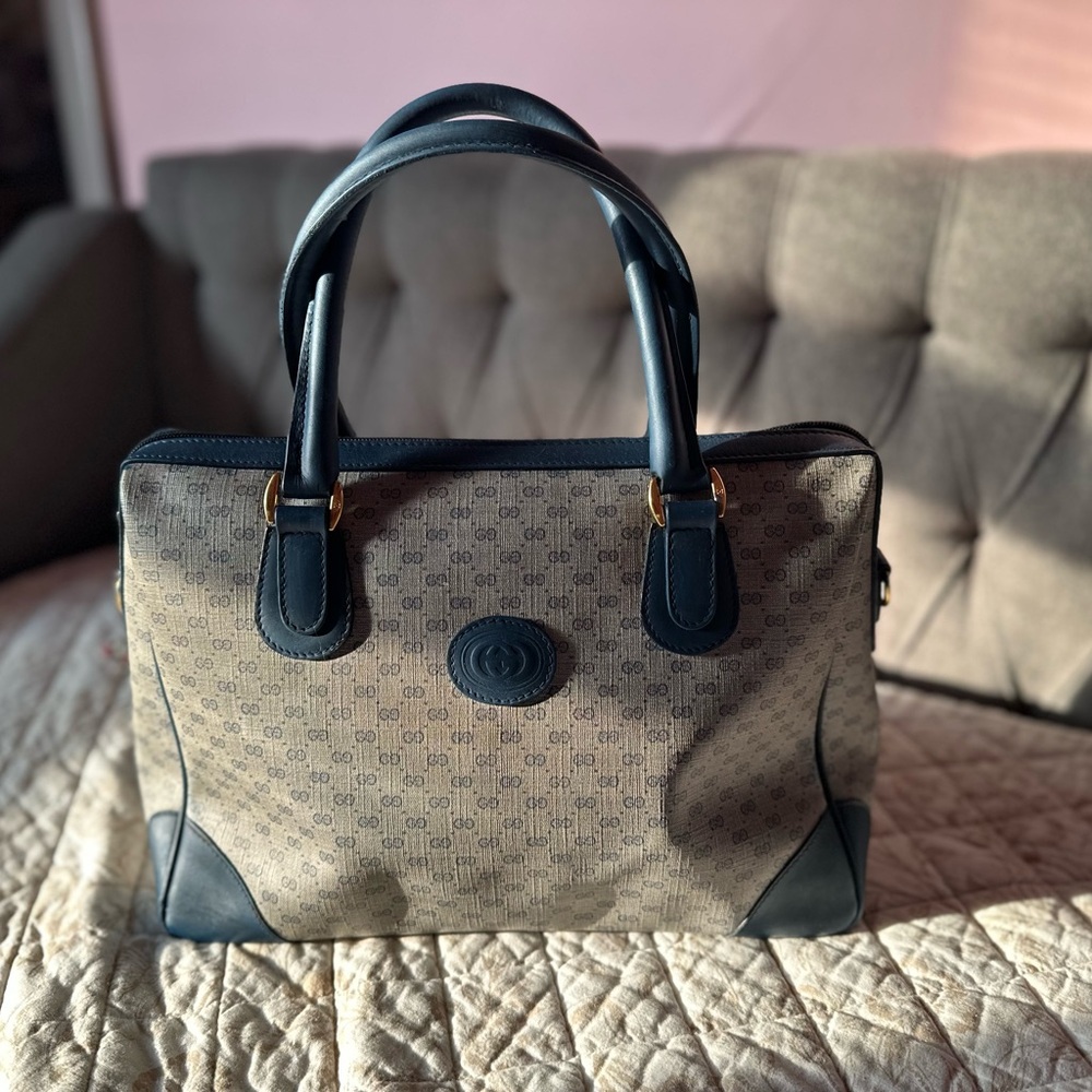 Gucci vintageChic Blue and gray Satchel Bag